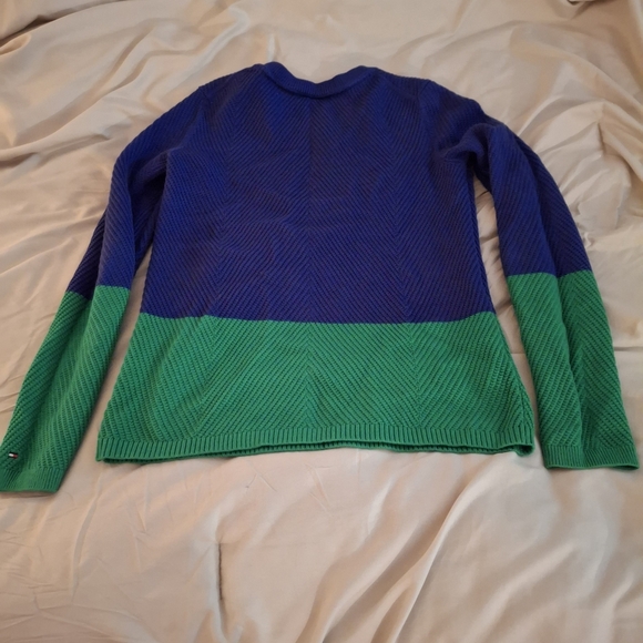 Tommy Hilfiger Blue and Green Women's Long sleeve Knit Sweater - Picture 5 of 6
